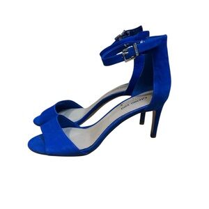 GUC Gianni Bini Women’s Rossi Blue Suede Ankle Strap Heels Size 9M